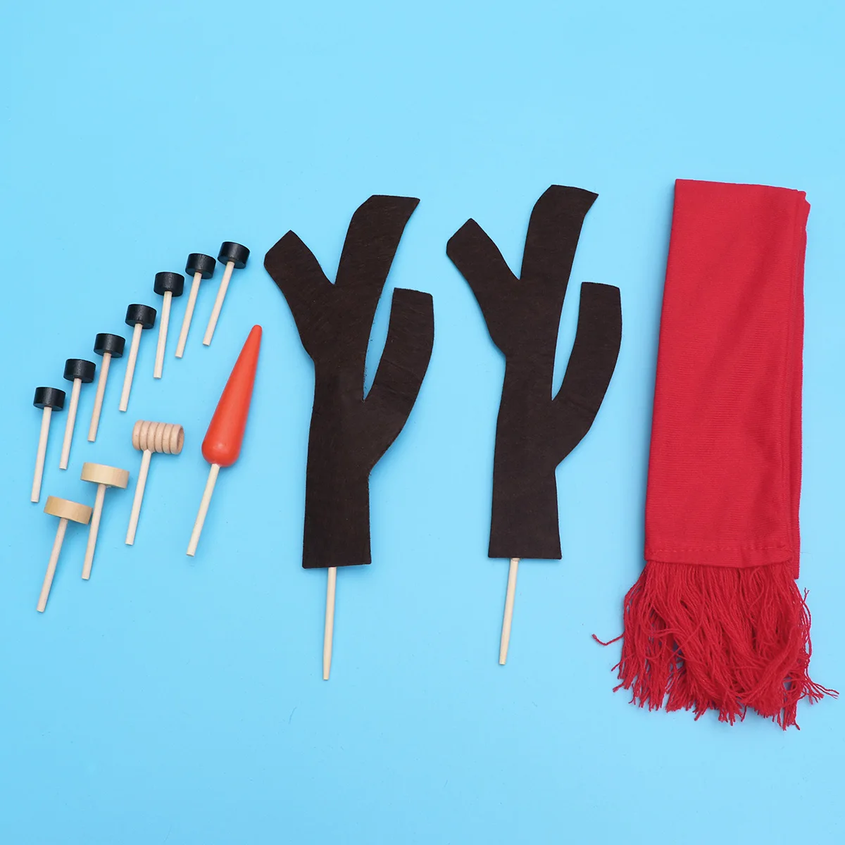 

15Pcs Snowman Decorating Kit Reusable Cloth Wood Pieces Christmas Scarf Nose Hat Winter Family Activity Snowman Decorating Kit