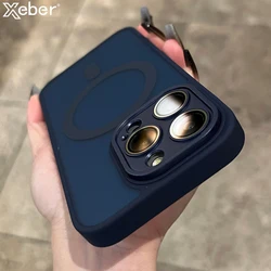 Matte For Magsafe Magnetic Case For iPhone 16 15 Pro Max 14 13 12 11 Frosted Translucent Wireless Charge Shockproof Bumper Cover