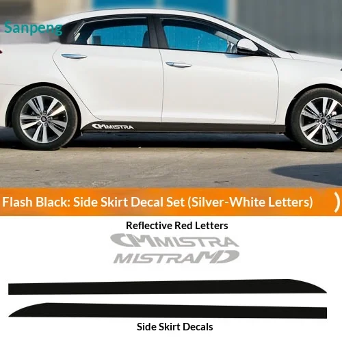 

For Hyundai Misto Carbon Fiber Side Skirt Decals Lower Body Stripe Stickers Car Modification Film