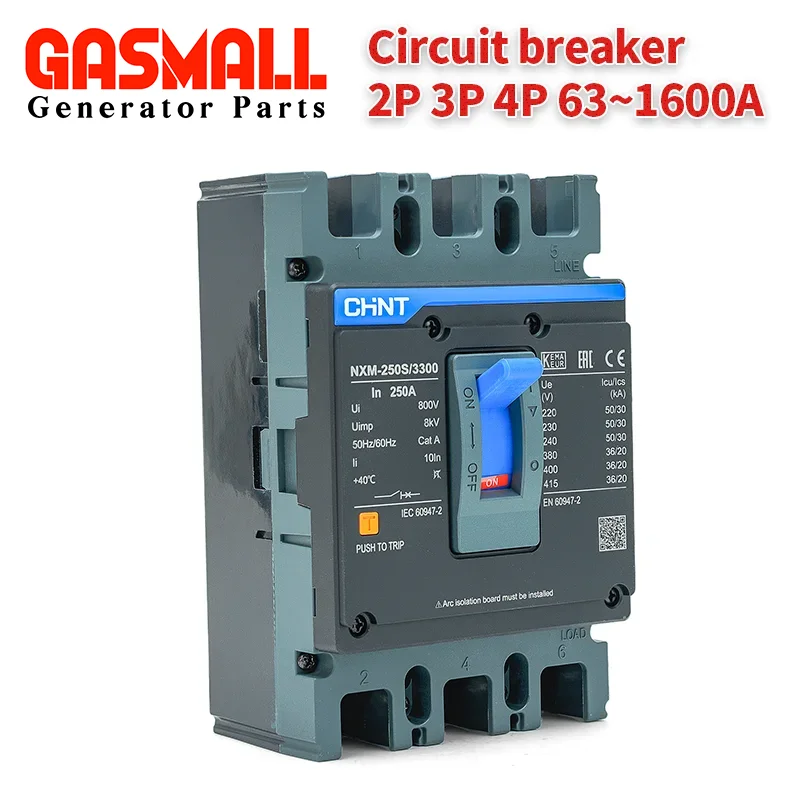 Chint Molded Case Circuit Breaker NXM Series 3P 4P Molded Case Circuit Breaker NXM-250S/4300 NXB-63 Small Circuit Breaker