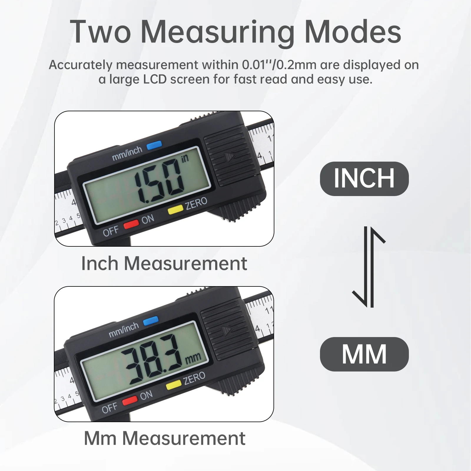 Imagem -06 - Eletrônica Digital Vernier Caliper Portátil Ferramenta de Medição Gauge Conjunto com Mini Tape Polegada Milímetro Tela Lcd 0150 mm Pcs por Conjunto