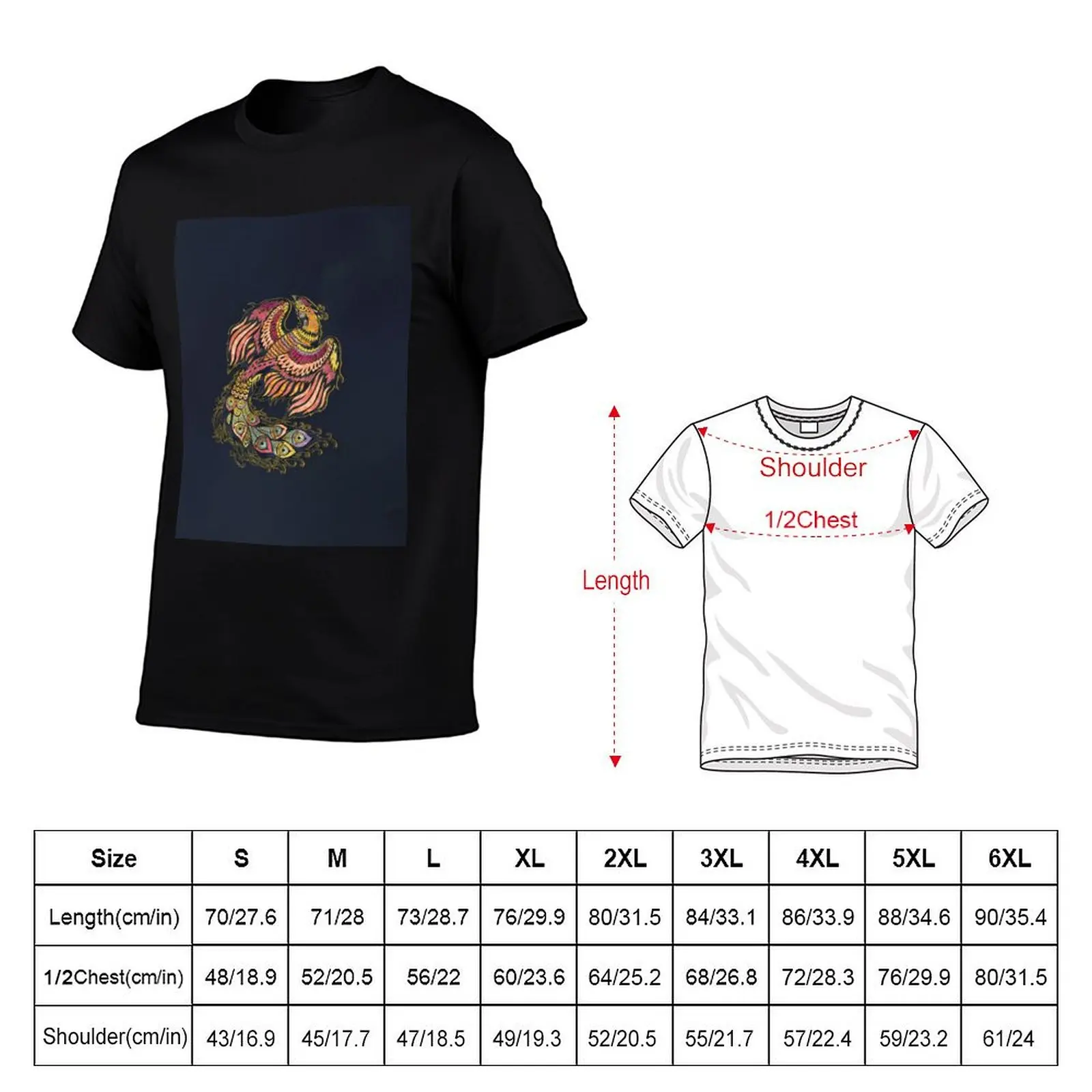 Watercolor Phoenix bird T-Shirt t shirts for man graphic funny man t shirts for men