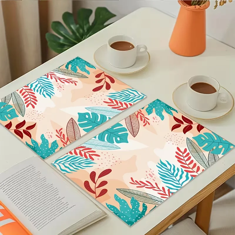 Vintage Owl Bird Wildflower Placemat Retro Botanical Branch Print Heat Resistant Table Mat Farmhouse Dining Coffee Table Decor