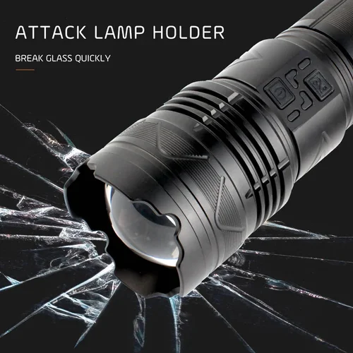 Imagen 2 del producto 99000000 Linterna LED superbrillante LM 100W GT60 linterna potente de largo alcance tipo c linterna recargable para exteriores pantalla de potencia