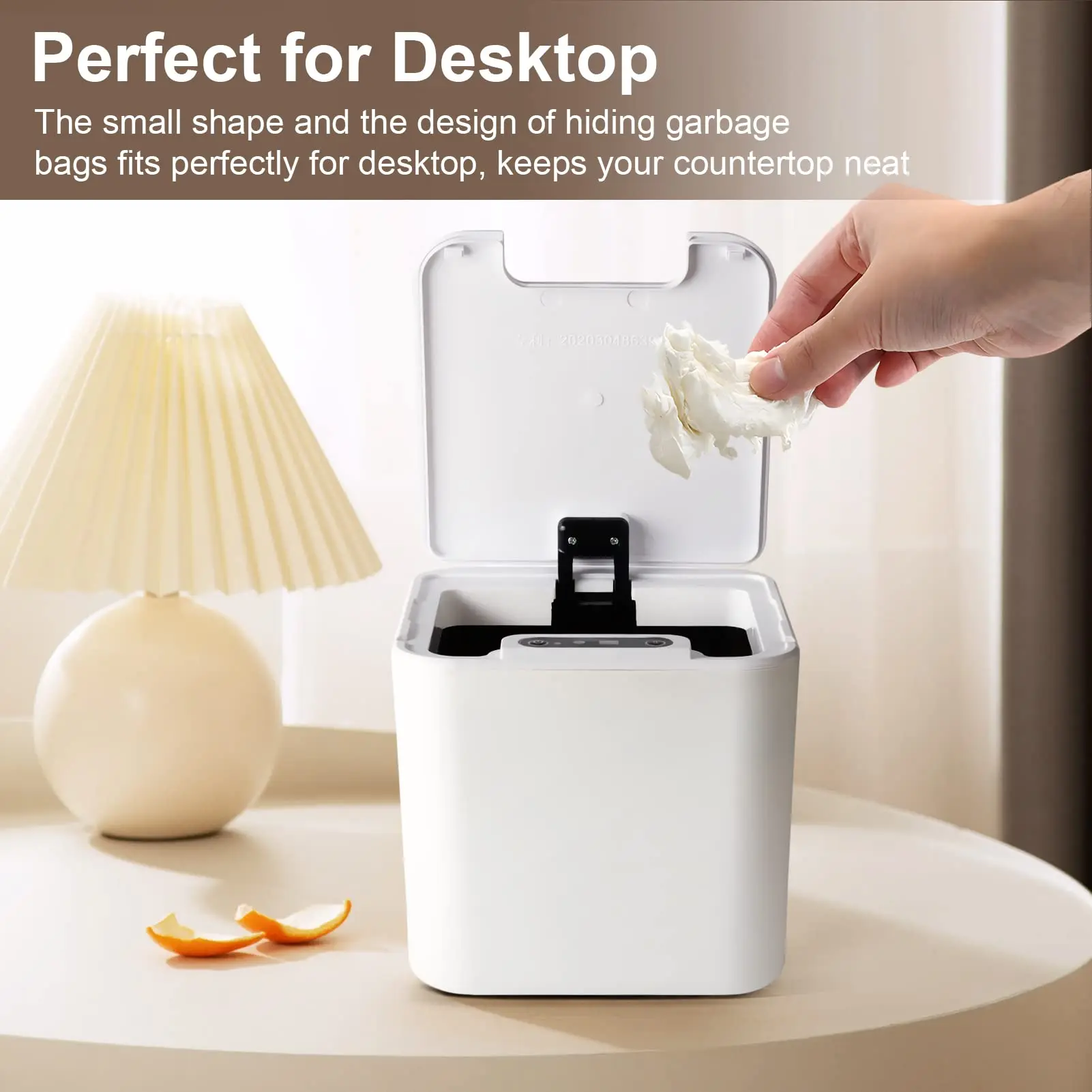 Desktop Mini Sensor Trash Can Small Countertop Trash Can with Lid, Tiny Waste Basket, Miniature Desk Garbage Cans for Bathroom