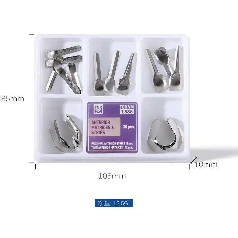 

Стоматологические секционные матрицы 1.888, передние матрицы из нержавеющей стали, 30 шт. в ассортименте, для композитной реставрации