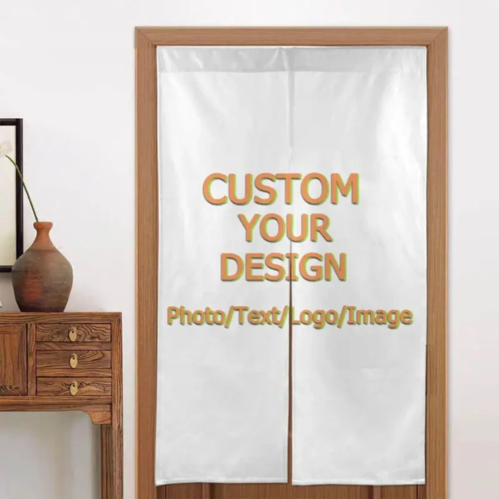 Customized Japanese Door Curtains Dining Room Partition Linen Doorway Curtains Kitchen Living Room Entrance Hanging Half-Curtain