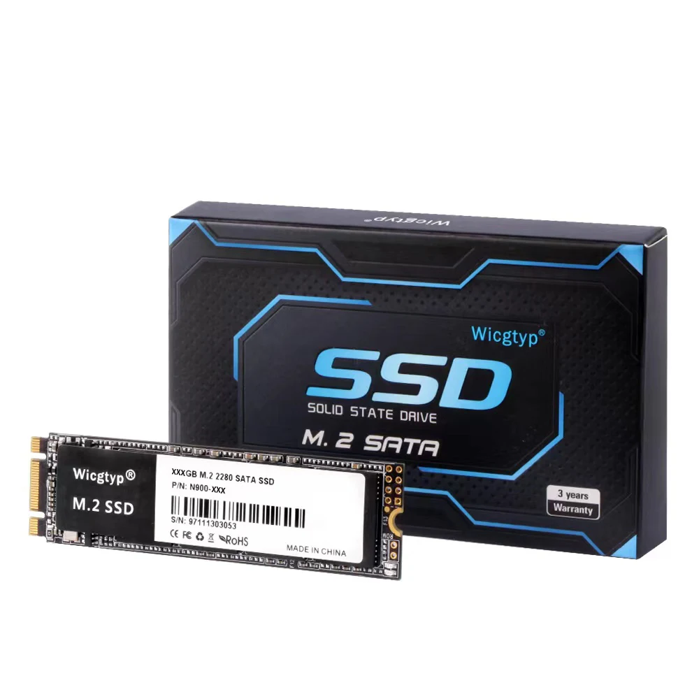 Wicgtyp M.2 SSD NGFF 128GB 256GB 512gb 1TB 2TB M2 SATA SSD 2280 SATA3 6Gb Disco rigido interno a stato solido per laptop