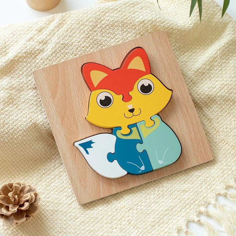 Wooden Early Education Perception Children\'s Educational Toys Wooden Animal Traffic Modeling Matching 3D 3D Jigsaw Model Wholesa