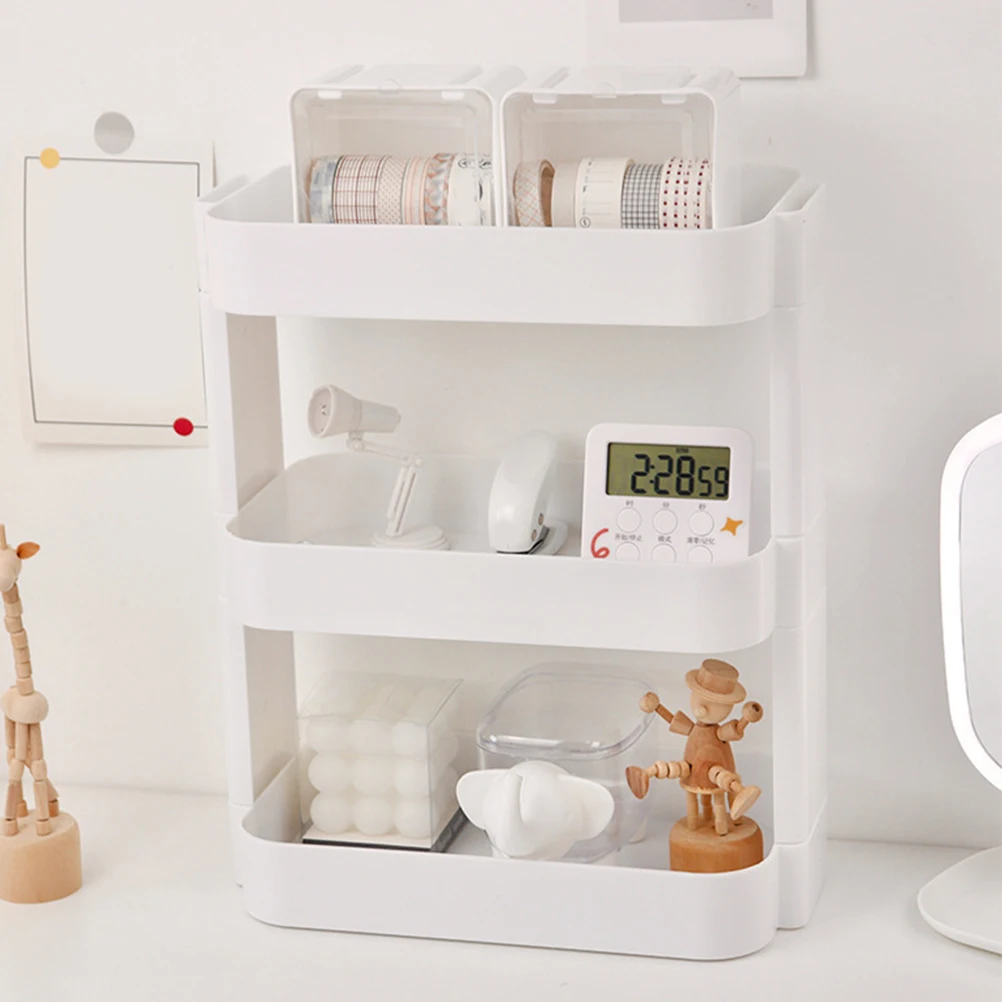 

3-Layer Desktop Sundries Organizer Multi-Purpose Makeup Cosmetics Storage Rack Make Up Storage Organizer Plastic Cosmetics Rack