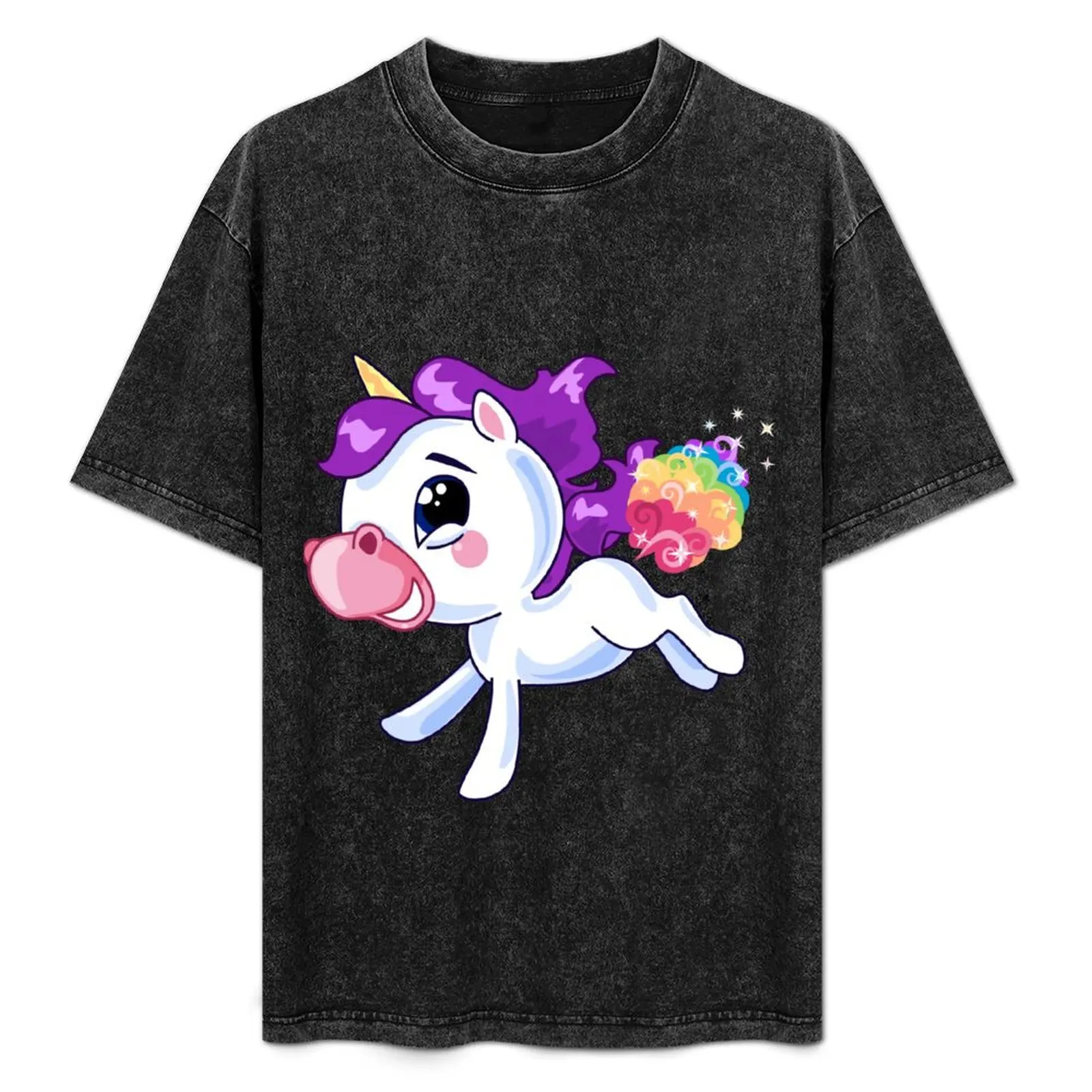 Rainbow Unicorn Farts T-Shirt customs oversized graphic t shirts plain black t shirts men