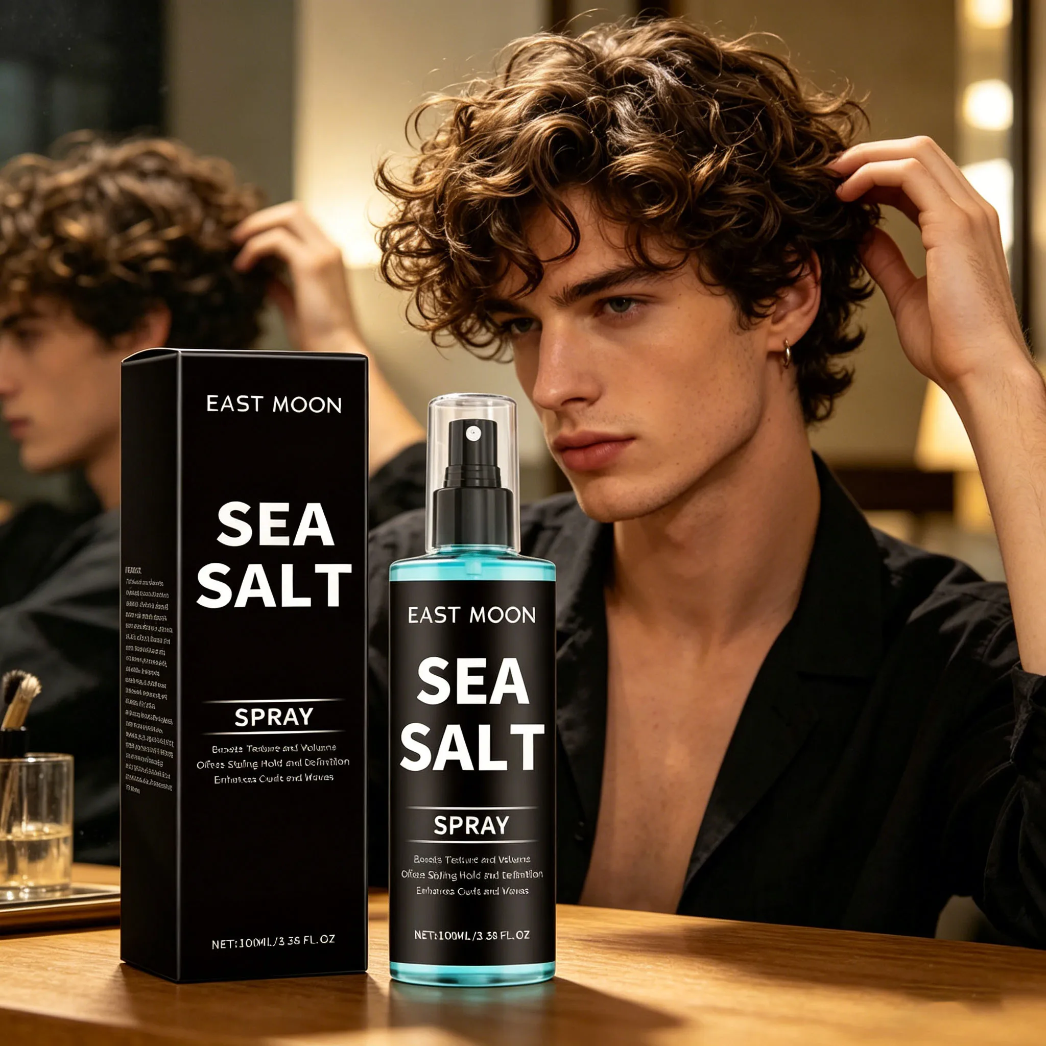 Sea Salt Curling Spray Enhance Hair Elasticity Volumizing Texture Refreshing Control Oil Long Lasting Styling Fluffy Hair Spray
