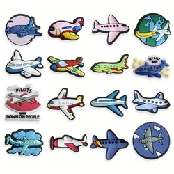 16PCS Cartoon Plane Shoe Charms for Clogs Bogg Bag Bubble Slides Sandals, PVC Shoe Decorations Accessories, EVA Beach