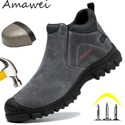 Mens Welders Protective Shoes Work Shoes Safety Shoes With Steel Toe Anti-smash Sneakers Puncture-Proof Indestructible Shoes