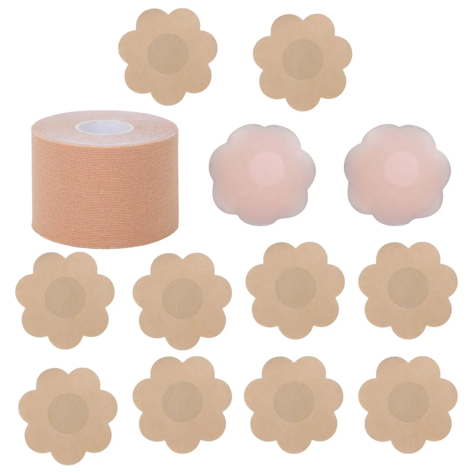 Breast Lift Tape Stretchy Nipple Covers Silicone Adhesive Bra Fashion Tape Set