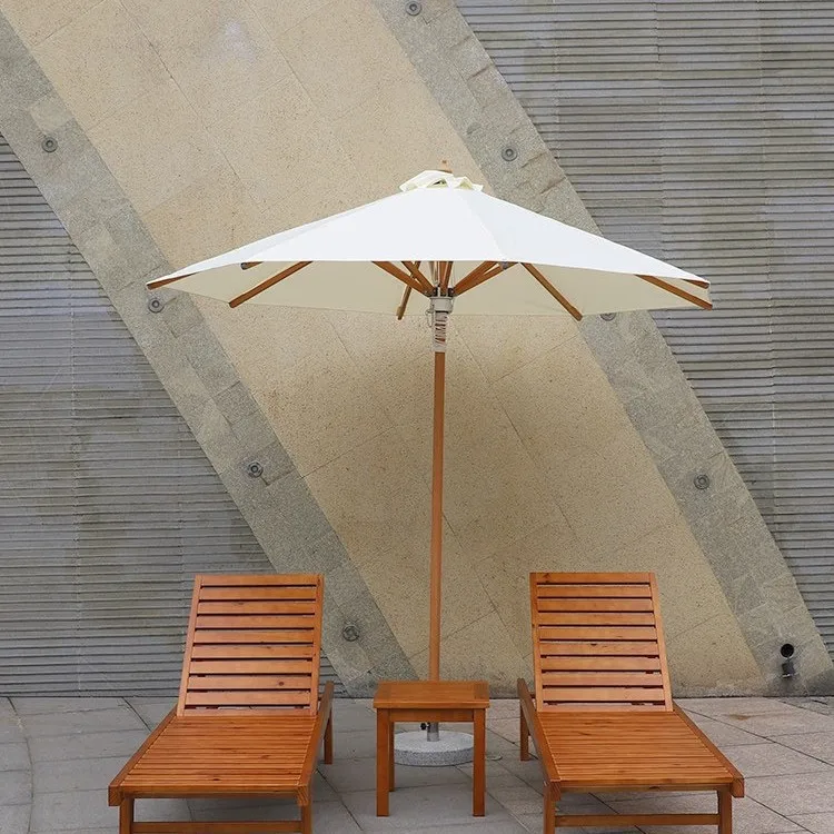 Scenic seaside swimming pool lunch break hotel waterproof sunscreen courtyard garden outdoor teak deck chair