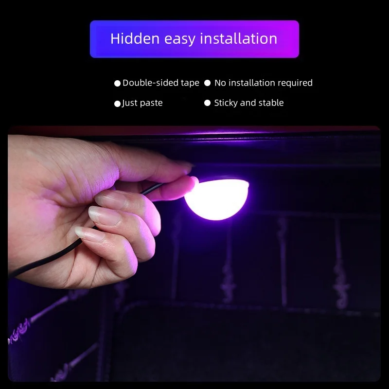 

Car atmosphere light one tow four foot bottom light no wiring atmosphere light RGB seven color adjustable color change