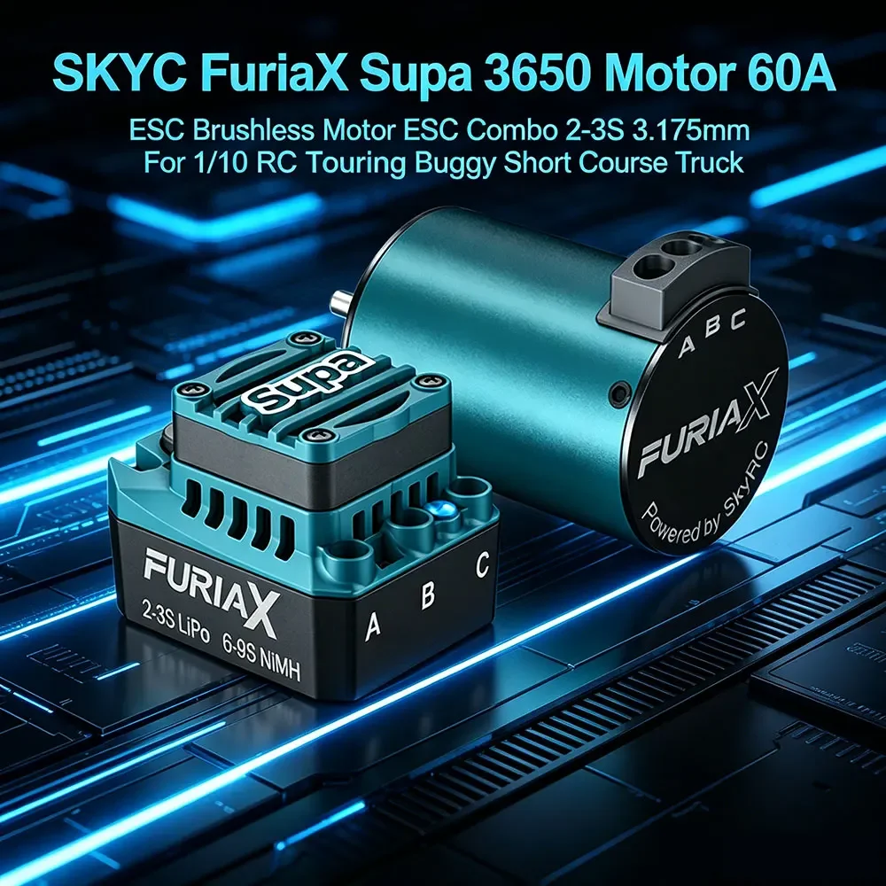 SkyDElSKYRC 3650 Brushless Motor 60A ESC 2-3S Combo Compatible With Axial 1/10 Traxxas TRX4 HSP Tamiya Arrma RedCat RC Car Boat