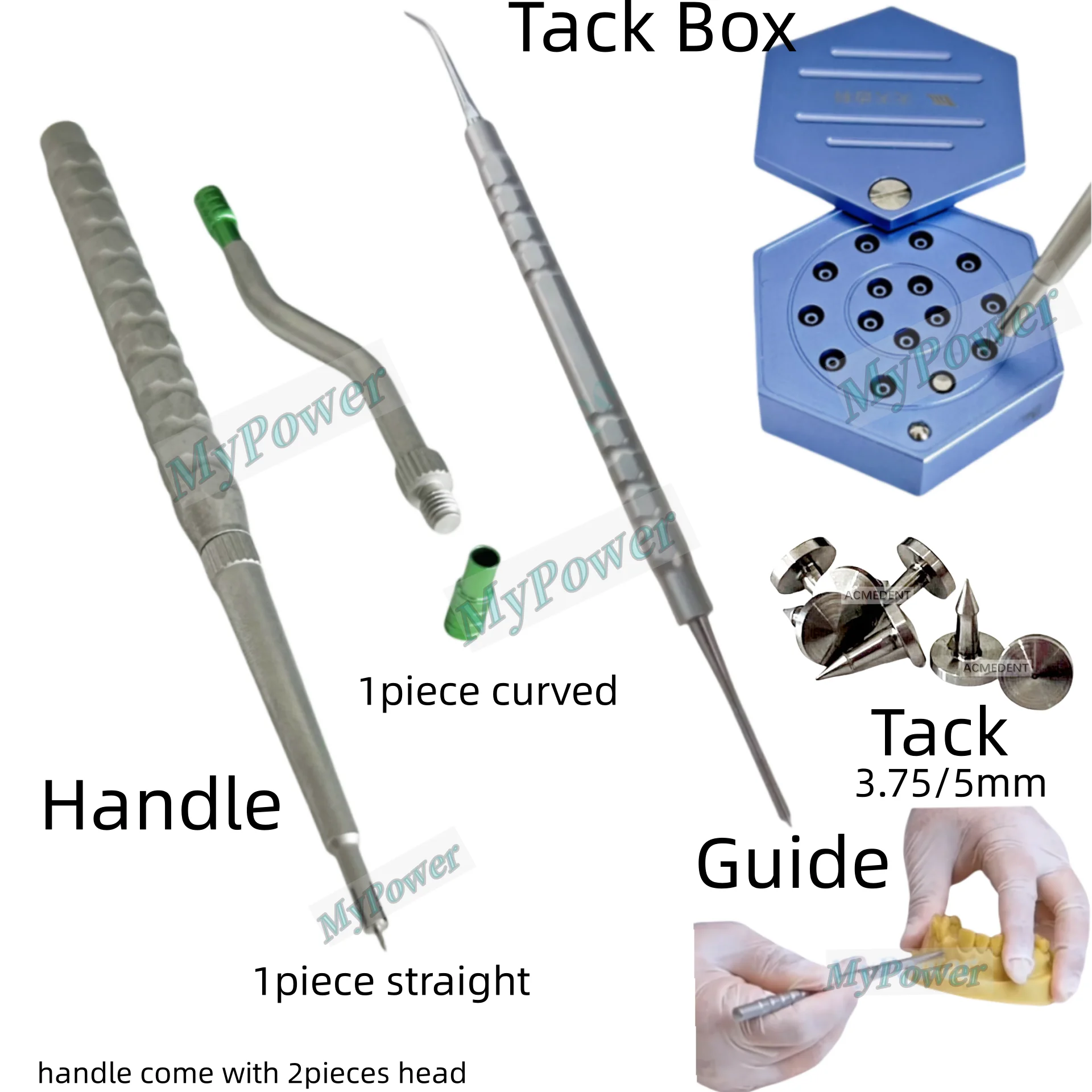 

Dental Bone Tack Titanium Pins Holder Membrane Fixation Stabilization Pin Handle GBR Applicator Nails Dispenser