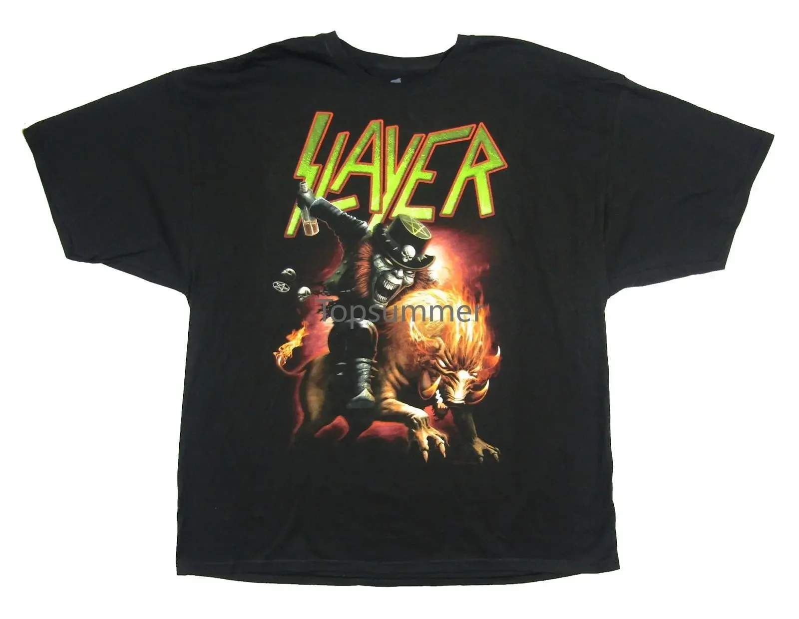 Slayer Leprechaun With Bottle Fire Beast Black T Shirt New Band Merch