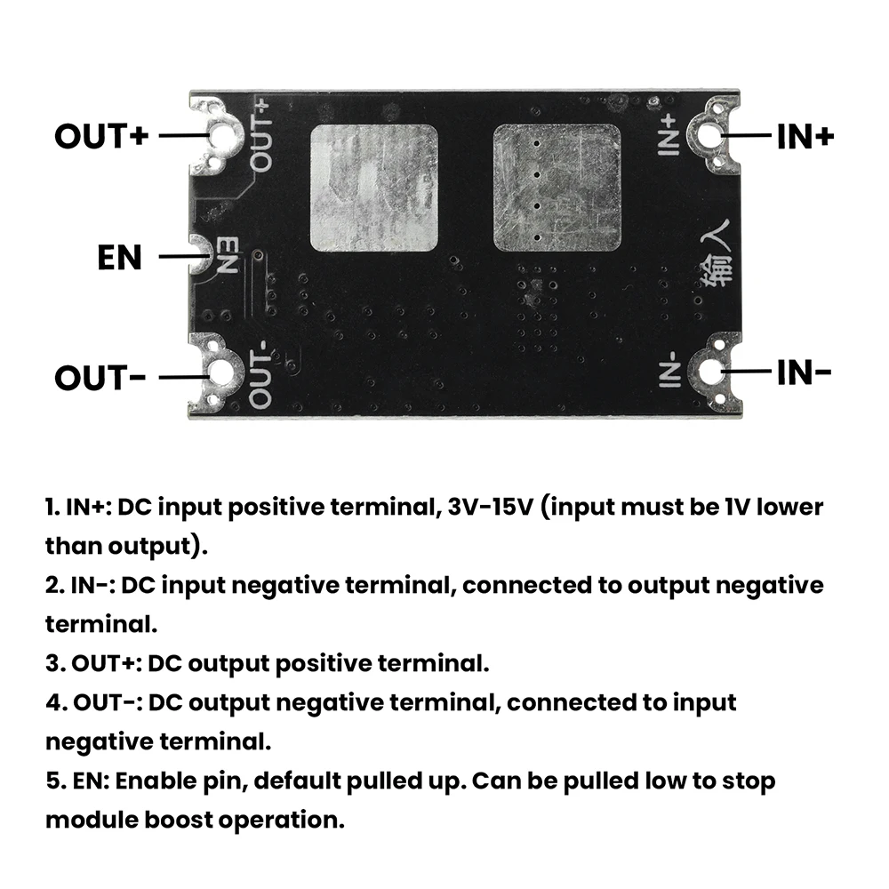 1PCS/2PCS/5PCS 3-15V wide voltage input converted to 5V6V9V12V15V, 6A high-power DC boost module with TVS
