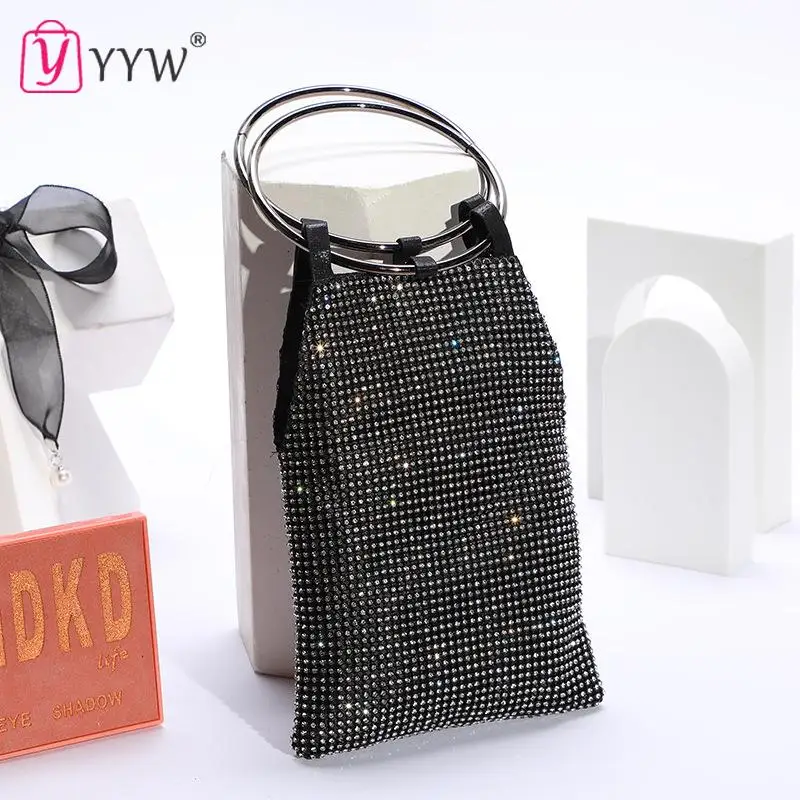 Shiny Evening Clutche Bag For Women Rhinestone Sequins New Wedding Purses Female Ladies Exquisite Tote Crossbody Party Handbags