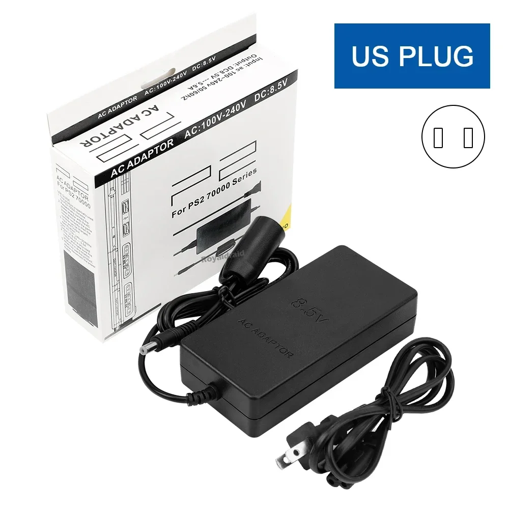 US/EU Stekker Vervangende AC Adapter voor PS2 Slim 7000 Serie Game Console voor PS2 DC 8.5V AC Adapter Oplader Voeding