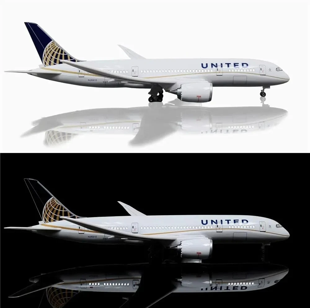 

1/130 43cm Airplane Boeing B787 Dreamliner Aircraft American United Airline Model Light Plane Airliner Adult Toys Gifts Display