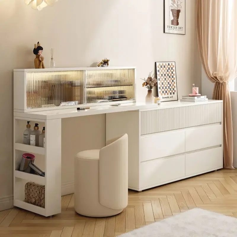 Minimalist dresser, chest of drawers, integrated cream wind corner dressing table, bedroom telescopic dressing