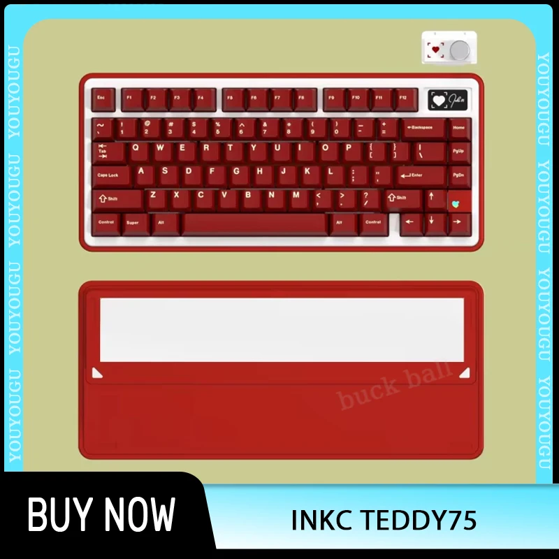 INKC Teddy75 Mechanical Keyboard Aluminium Alloy Tri Mode Wireless Keyboard Custom Quick Disassembly Keyboards PC Accessories