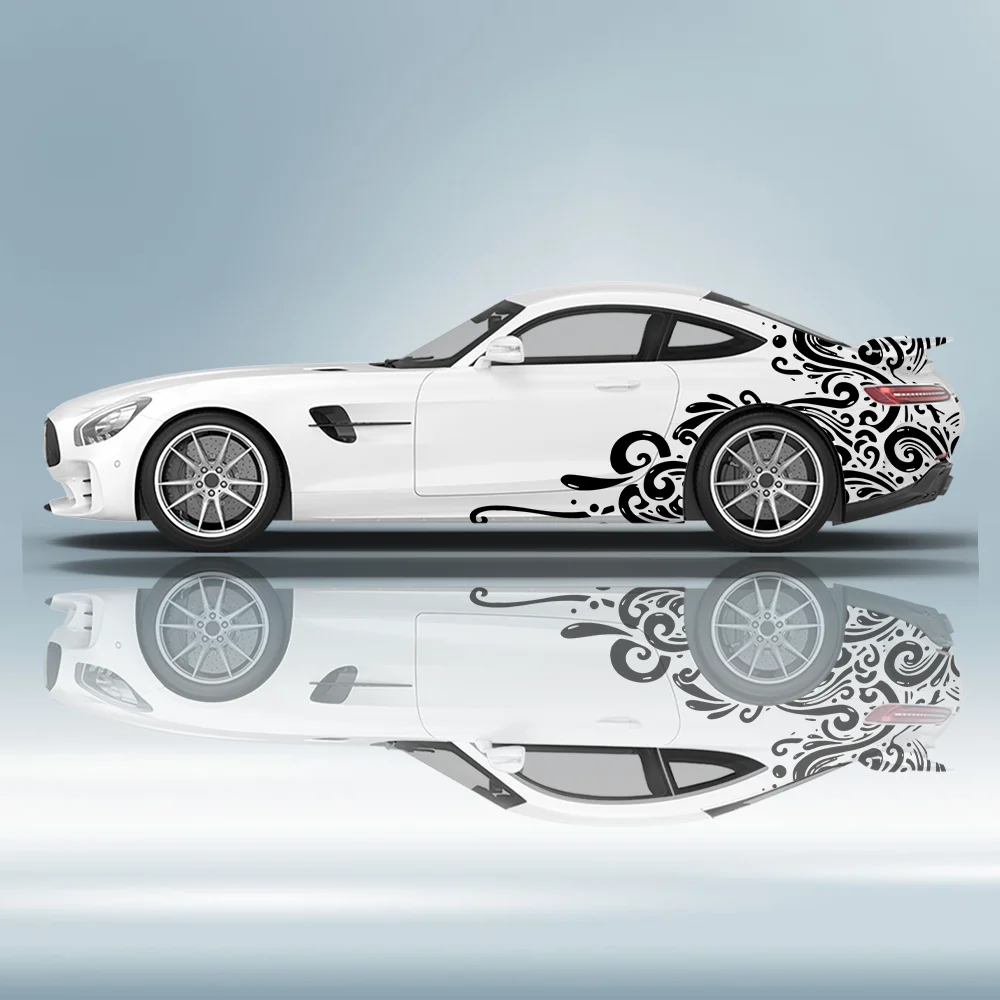 

Colorful Retro Patterne Line Car Vinyl Wraps Decal Self-adhesive PVC Sticker Suitable for Trucks SUV Decor Auto Accessories Gift