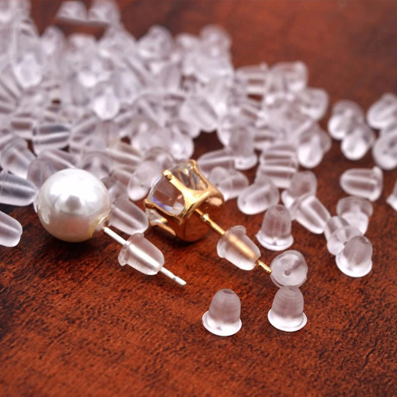200pcs/lot Rubber Earring Back Silicone Round Ear Plug Blocked Caps Earrings Back Stoppers For DIY Earring Parts Jewelry Making image 6