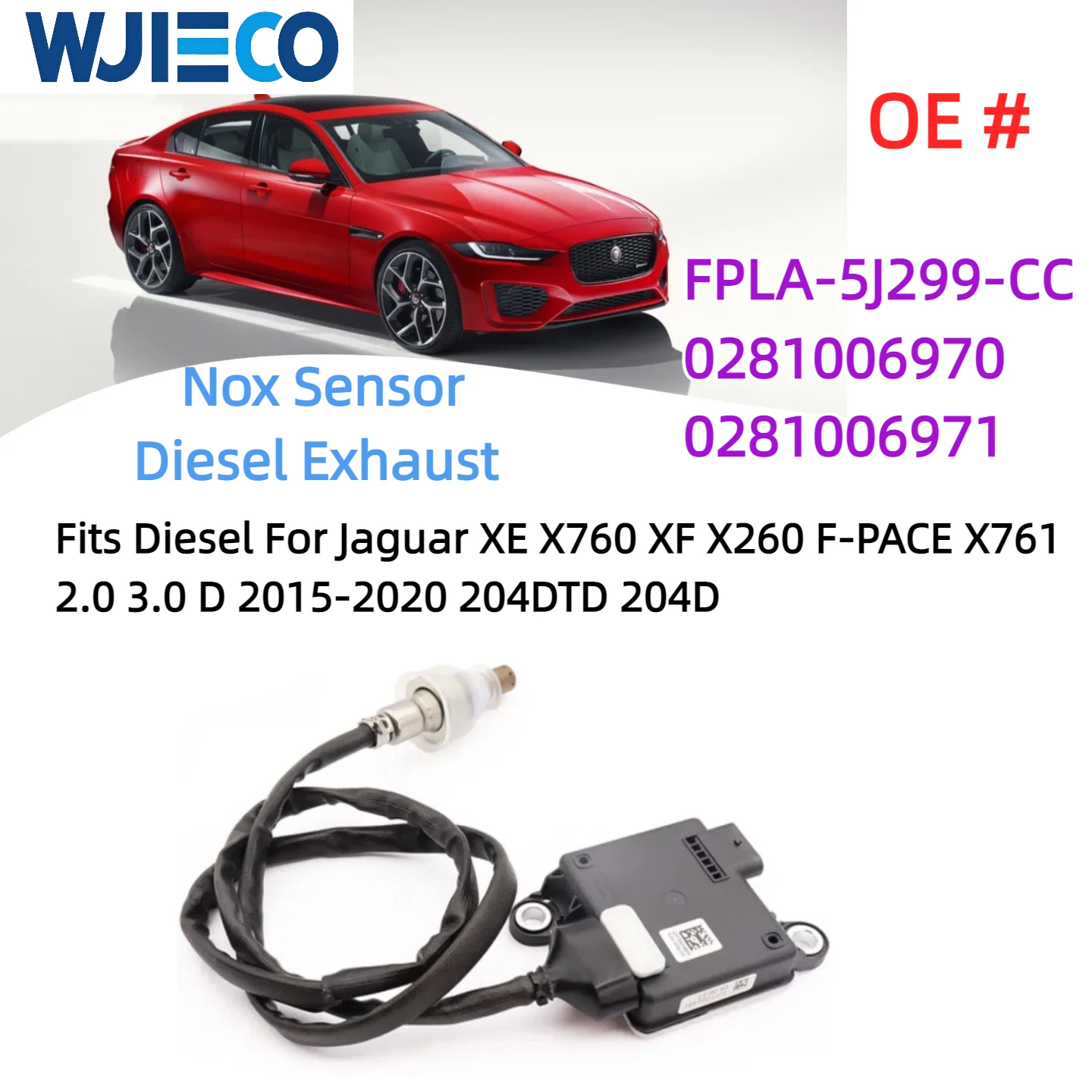 

WJIECO FPLA-5J299-CC 0281006970, датчик Nox, подходит для Land Rover Discovery 5, Range Rover Sport 3,0 4,4 306DT 448DT 2013-2019