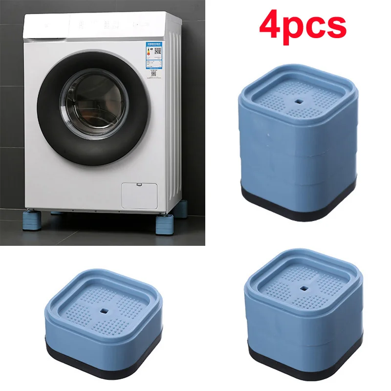 4pcs Anti Vibration Pads Washing Machine Stand Feet Mat Refrigerator Base Fixed Non-Slip Pad Furniture Lifting Foot Base Dampers