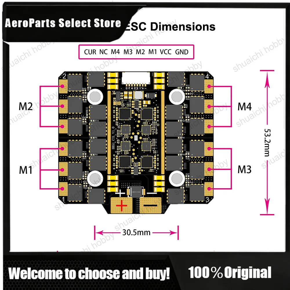 HA 3-8S Lipo F405 V3 FC&ESC Stack 100A 4-in-1 Electronic Speed Controller SPL06 Barometer Flight Control W BEC Module For FP