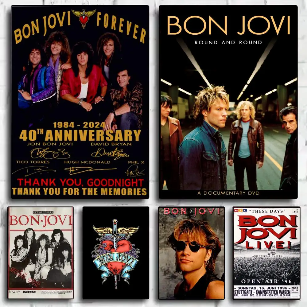 Classic Rock Band B-Bon J-Jovi Poster Modern Minimalist Wall Art Prints for Bedroom Living Room Home Decor Interior Gift