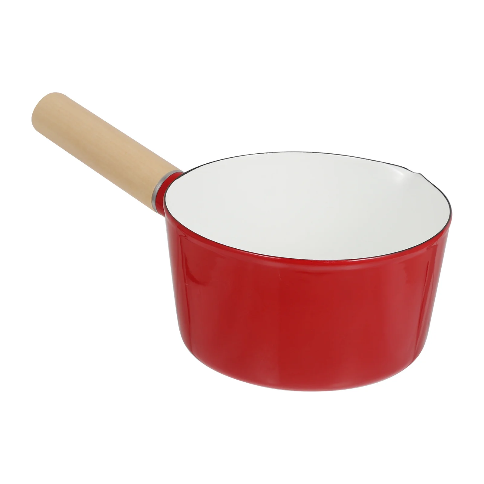 

Mini Soup Pot Assorted Color With Wooden Handle For Food Cooking Enamel Milk Stockpot Ideal Noodles Soup Home Hotel