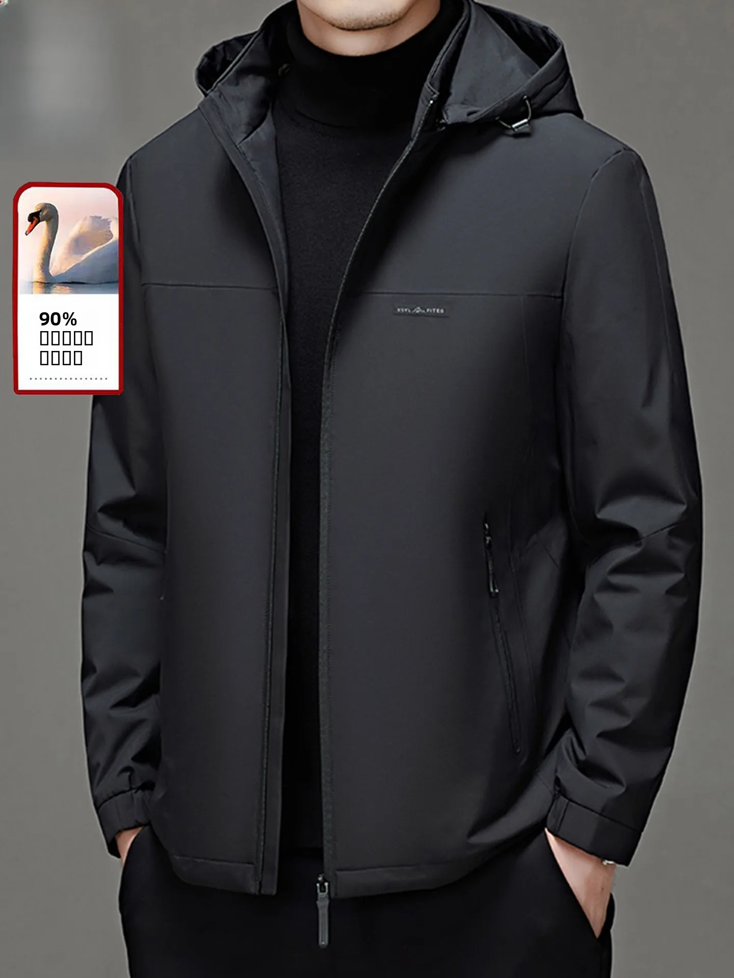 

Мужская пуховая куртка TUCANO с отстегивающимся капюшоном, повседневная, из гусиного пуха, теплая зимняя, утолщенная, из полиэфирного волокна, стандартной длины, однотонная