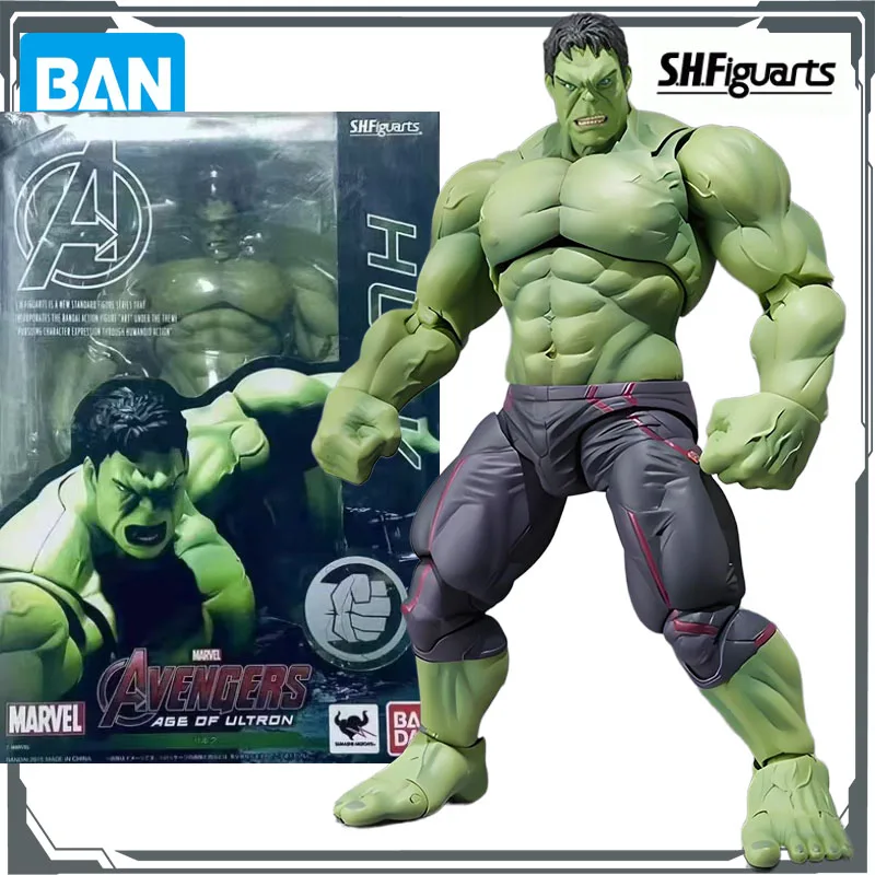Bandai Figura de ação original S.H.Figuarts AVENGERS: AGE OF ULTRON HULK Figura de ação brinquedos para meninos presente modelo colecionável