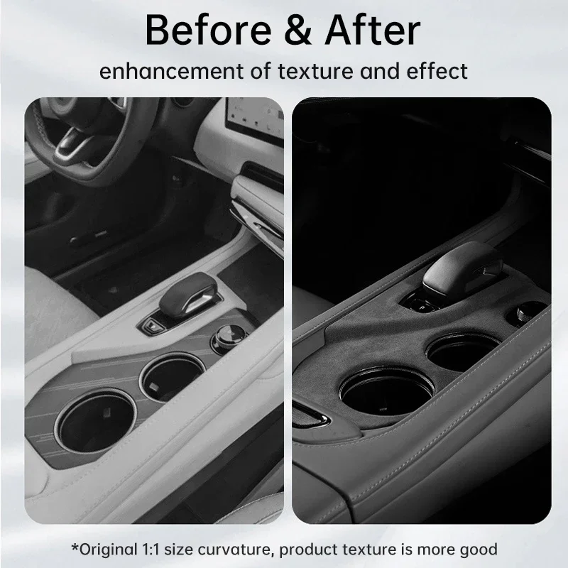 For ZEEKR 001 2024 Car Center Control Panel Shift Decorative Frame ABS Alcantara Suede Protective Case Interior Accessories