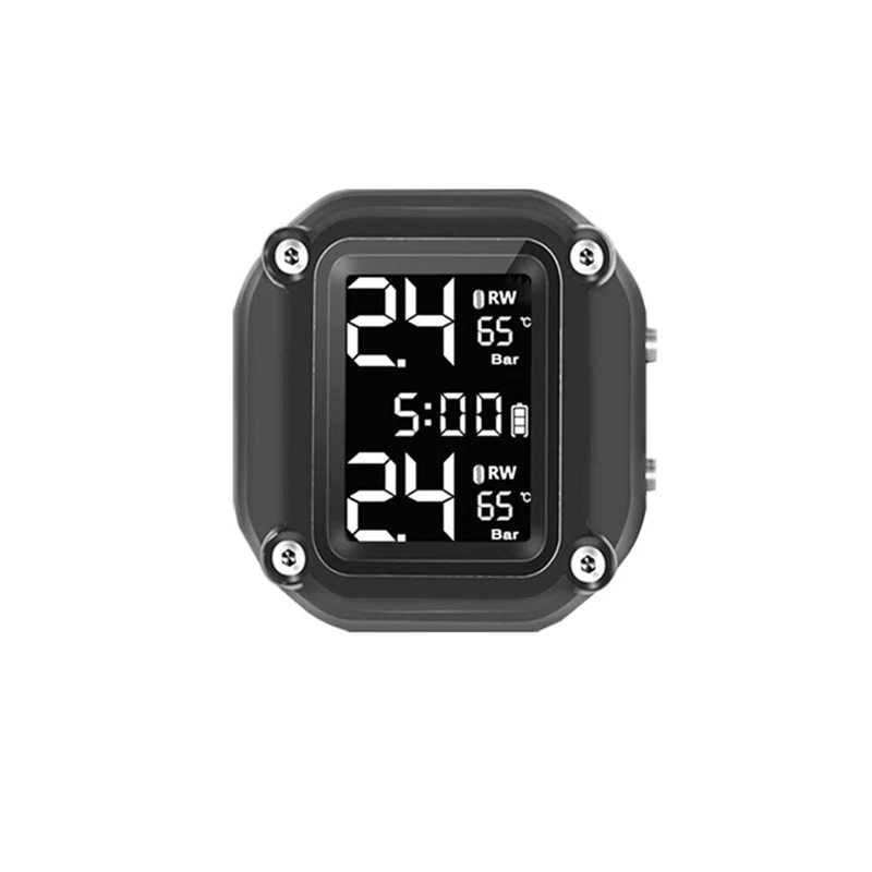 M5 Motorcycle TPMS Wireless Motorbike Motorcycle Tyre Pressure Monitoring Alarm System With 2 External Sensors 5 Alarm Methods