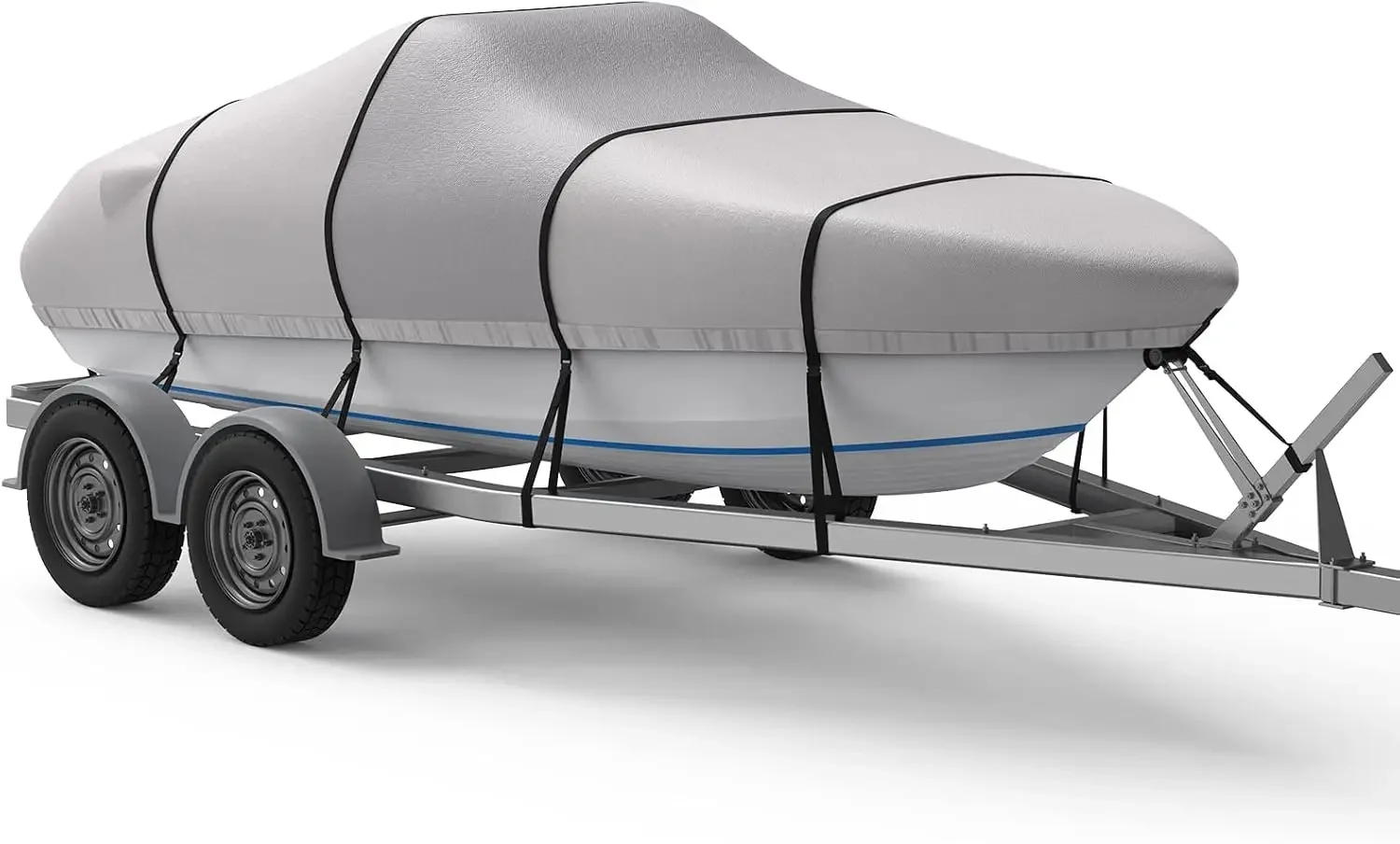 Middle 1200D Reinforced Boat Cover with Storage Bag Trailerable Marine Grade Waterproof Boat Cover Fits Bass Boat, V-H