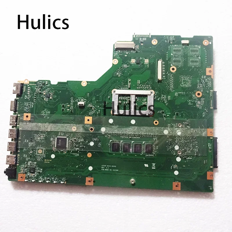 Hulics Used For ASUS X75A X75VB R704V  X75VD X75V X75VC 4GB Memory Laptop Motherboard Tested I3 CPU