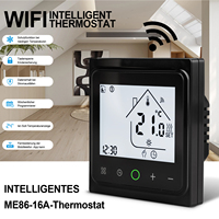 Conentool Smart Thermostat 16A WiFi Programmable for Underfloor Heating Multi-Room Control via Tuya App, Works with Alexa/Google