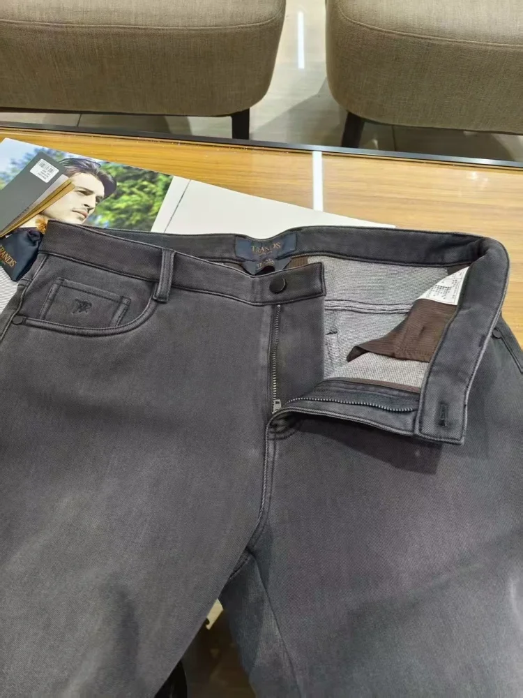 

Men's Casual Trousers Autumn Winter New Style TRANDS Brand Deep Grey Multi-Pocket down Concept Tech Fabric Versatile Fashionable