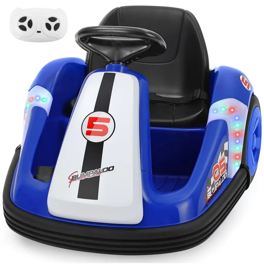 

12V Kids Bumper Car with Big Wheel, 2.2 Mph Max, Toddler Bumper Cars with Remote, Baby Bumping Toy Car with DIY Stickers,360 Deg