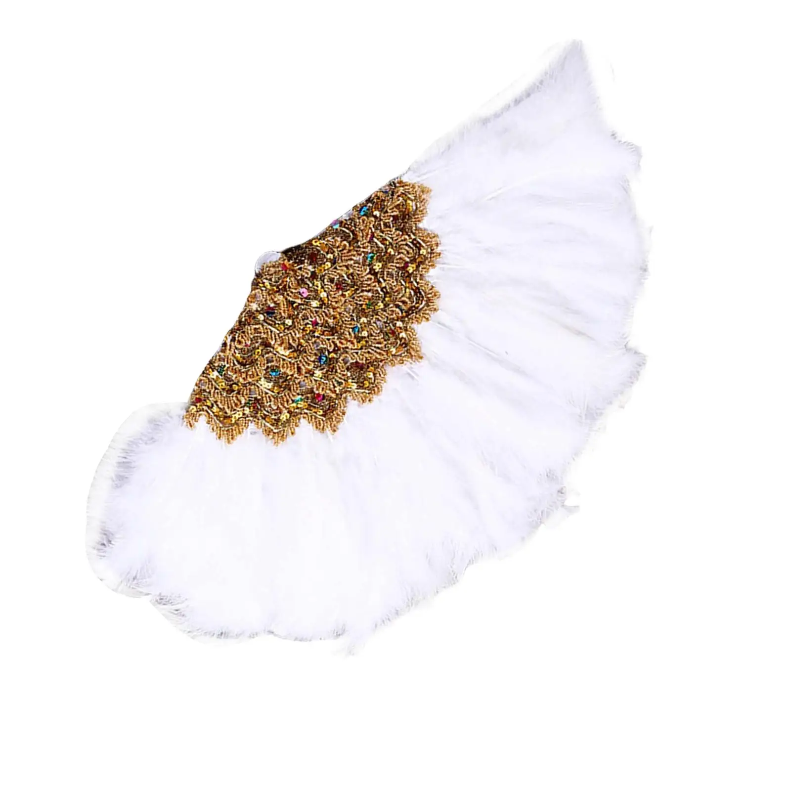 Feather Fan Fancy Party Dancing Fan Folding Fan for Tea Costume Decoration
