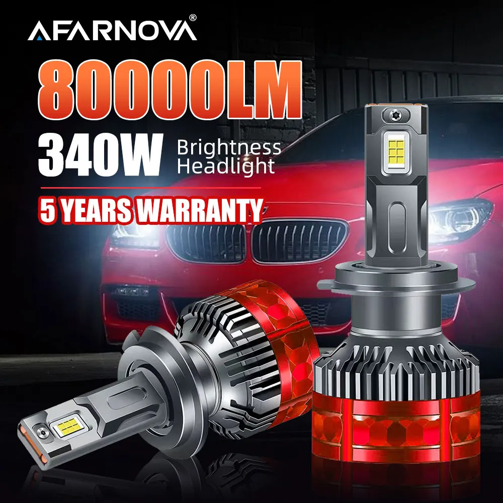 

80000LM H7 H4 H11 LED Headlight 340W High Power H1 H8 H9 HB4 HB3 9005 9006 9012 Turbo Lamp 6000K White Car Light 9-16V Fog Light