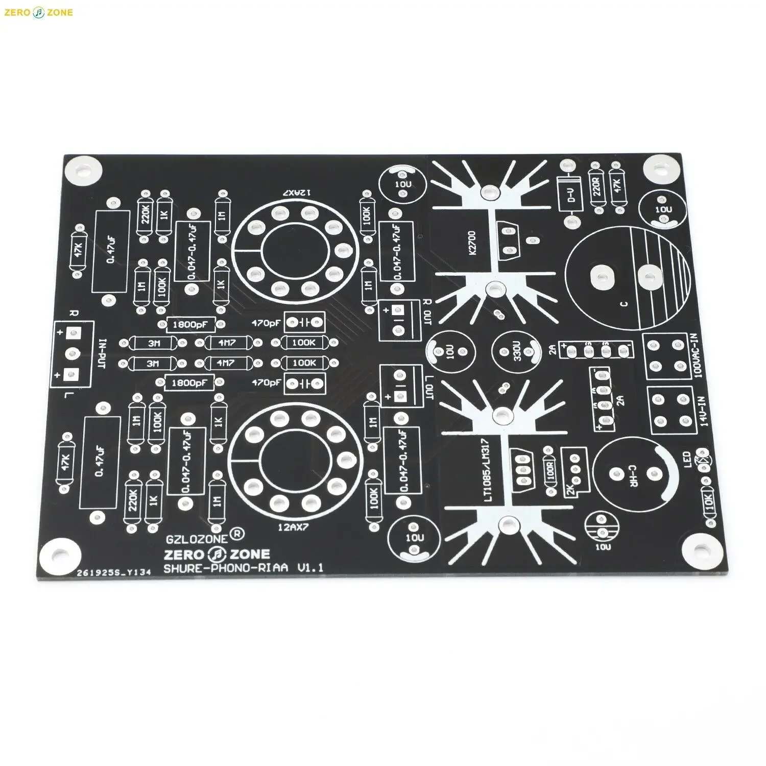 HIFI 12AX7 أنبوب ملليمتر RIAA الدوار فونو Preamplifier PCB/مكبر للصوت عدة/أمبير مجلس قاعدة على SHUER M-65