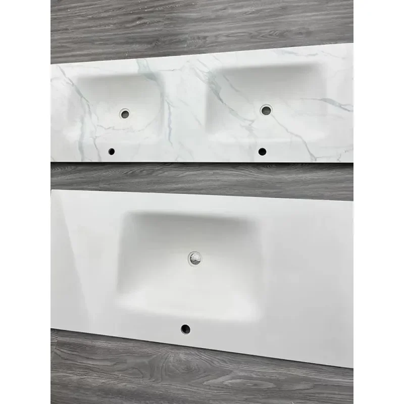 Simple Rock Slab Hot Bending Integrated Basin Sink Toilet Washstand Single Basin Bathroom Cabinet with Storage